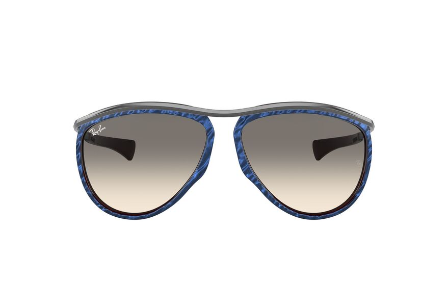 RAY-BAN OLYMPIAN AVIATOR RB2219 » TOP WRINKLED BLUE ON BROWN