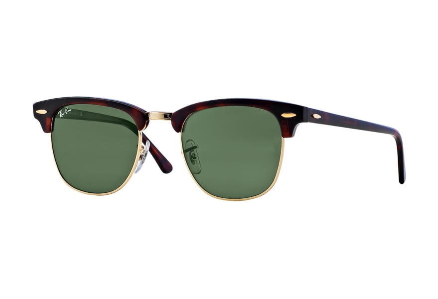 RAY-BAN RB3016 CLUBMASTER » TORTOISE/ARISTA CRYSTAL GREEN