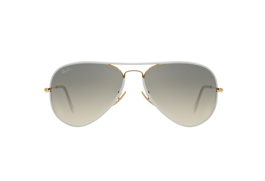 RAY-BAN RB3025JM AVIATOR FULL COLOR » PURE WHITE GOLD GRADIENT GRAY