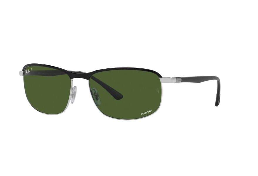 RAY-BAN RB3671CH » BLACK ON SILVER