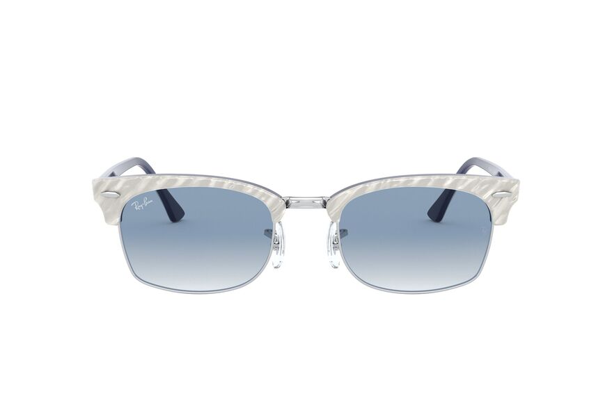 RAY-BAN CLUBMASTER SQUARE » TOP LIGHT GREY WRINKLED ON BLU