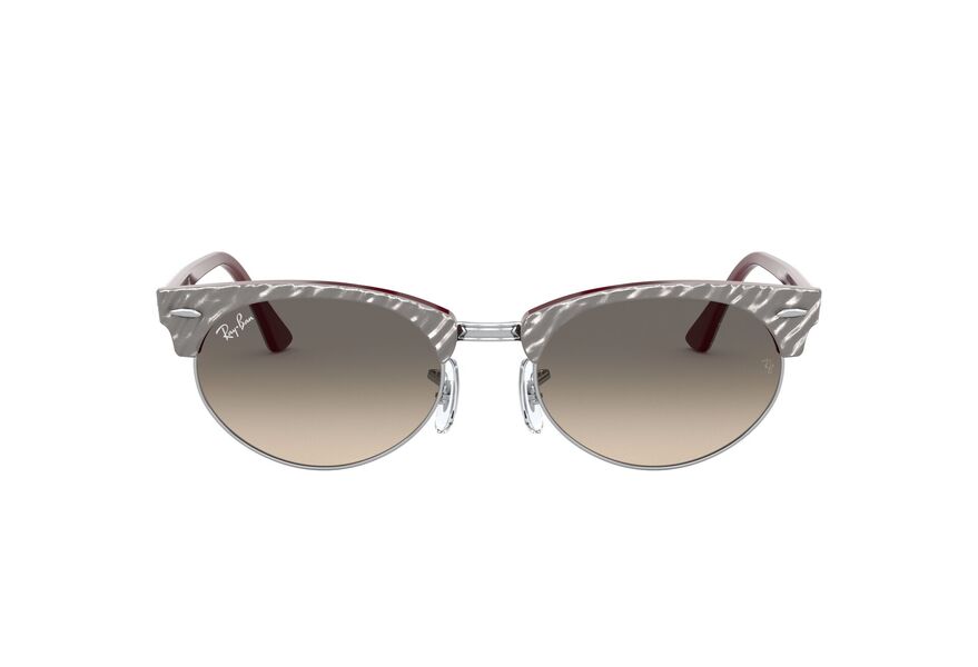 RAY-BAN CLUBMASTER OVAL » TOP WRINKLED GREY ON BORDEAUX