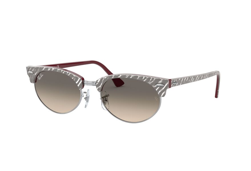 RAY-BAN CLUBMASTER OVAL » TOP WRINKLED GREY ON BORDEAUX