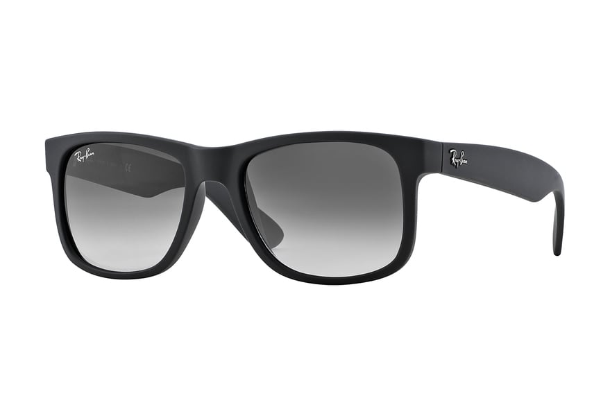 RAY-BAN RB4165 JUSTIN » RUBBER BLACK GRAY GRADIENT