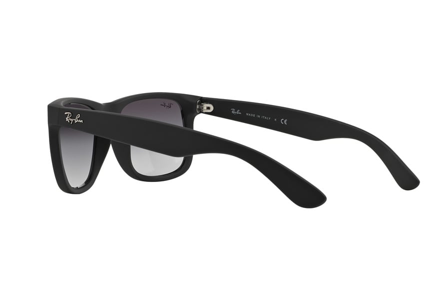 RAY-BAN RB4165 JUSTIN » RUBBER BLACK GRAY GRADIENT