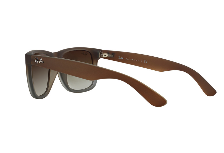 RAY-BAN RB4165 JUSTIN » RUBBER BROWN ON GREY GREEN GRADIENT