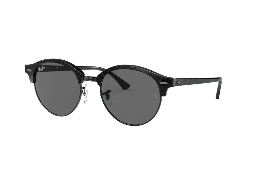 RAY-BAN RB4246 CLUBROUND » TOP WRINKLED BLACK ON BLACK