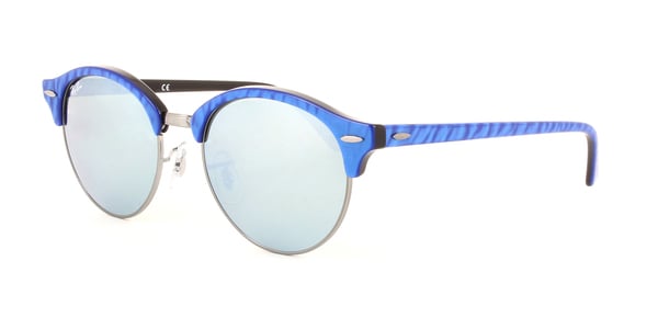 RAY-BAN RB4246 CLUBROUND » TOP WRINKLED BLU ON BLACK