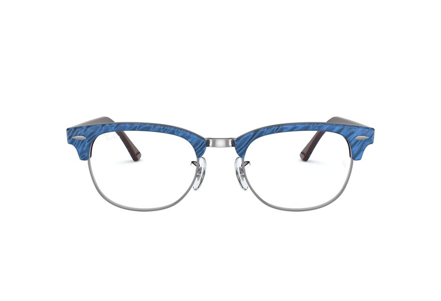 RAY-BAN RX5154 CLUBMASTER » TOP WRINKLED BLUE ON BROWN